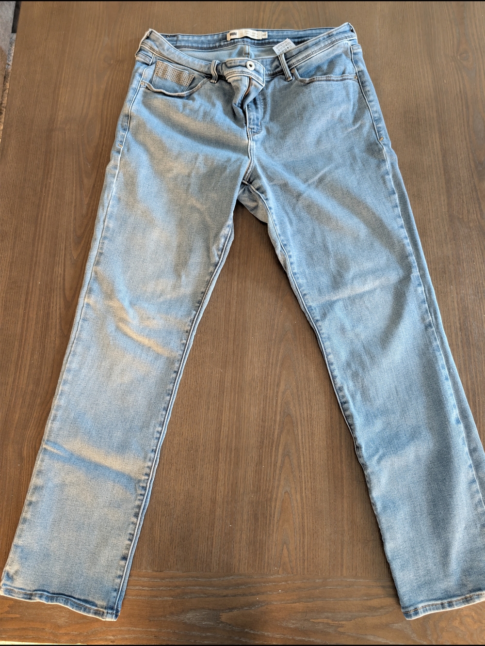 Levi's Light Blue Washed Straight Leg Jeans